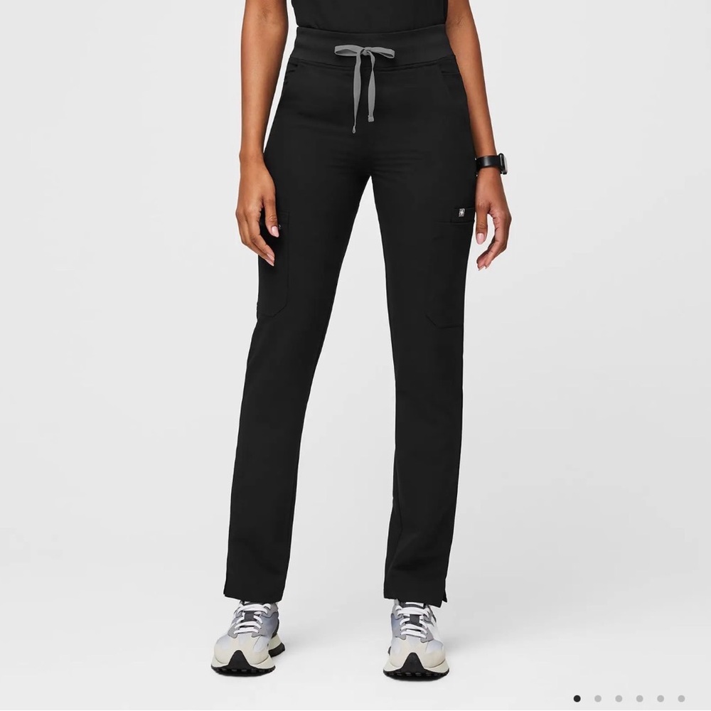 Figs Black Straight Leg Pants